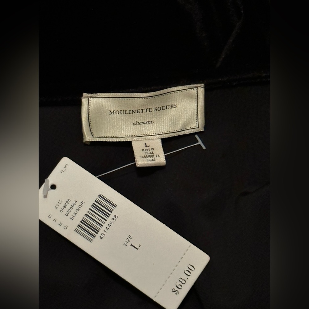 Anthropologie Black Stretch Velvet Top - Picture 3 of 7